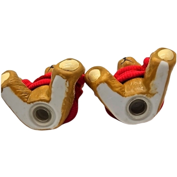 Teddy Bear Pair in Red Holiday Sweaters salt & pepper shakers with stoppers - Picture 6 of 8